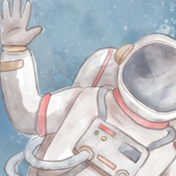 tapeta kosmos / tapeta z astronautą / tapety dla dzieci / tapety pastelowe love