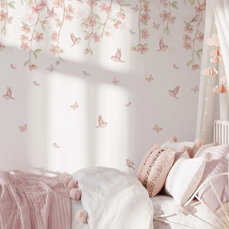 tapeta sakura / tapeta kwiatowa / tapety dla dzieci / tapety pastelowe love