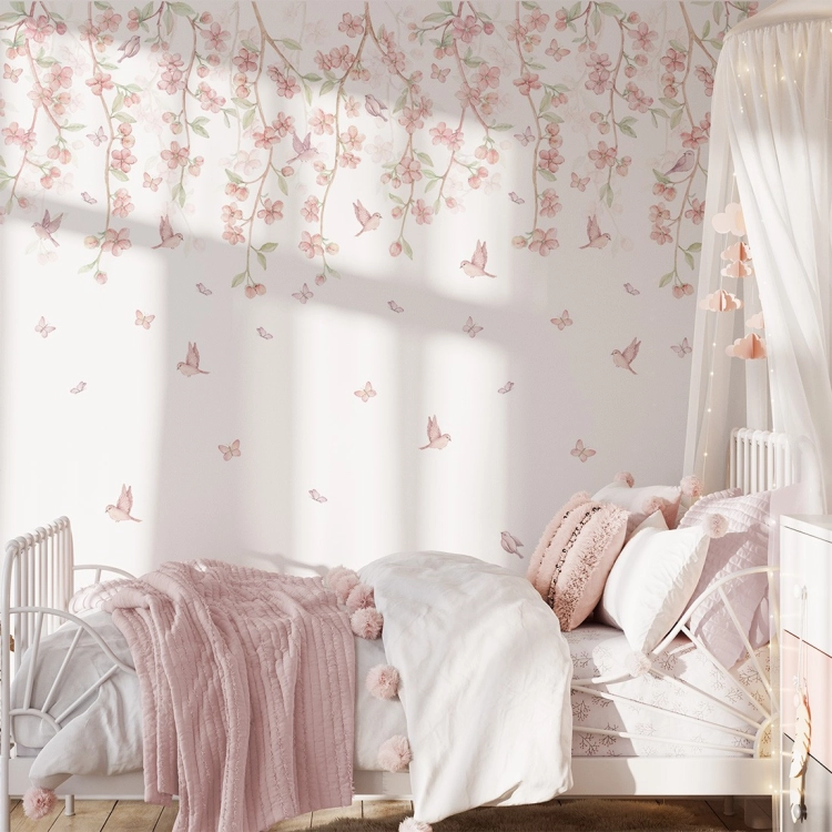 tapeta sakura / tapeta kwiatowa / tapety dla dzieci / tapety pastelowe love