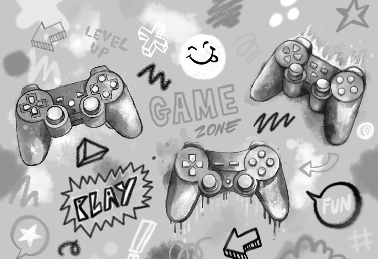 tapeta dla dzieci gaming / tapeta dla dzieci / pastelowe love