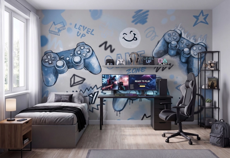 tapeta dla dzieci gaming / tapeta dla dzieci / pastelowe love