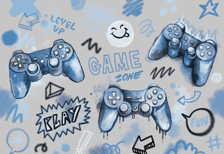 tapeta dla dzieci gaming / tapeta dla dzieci / pastelowe love