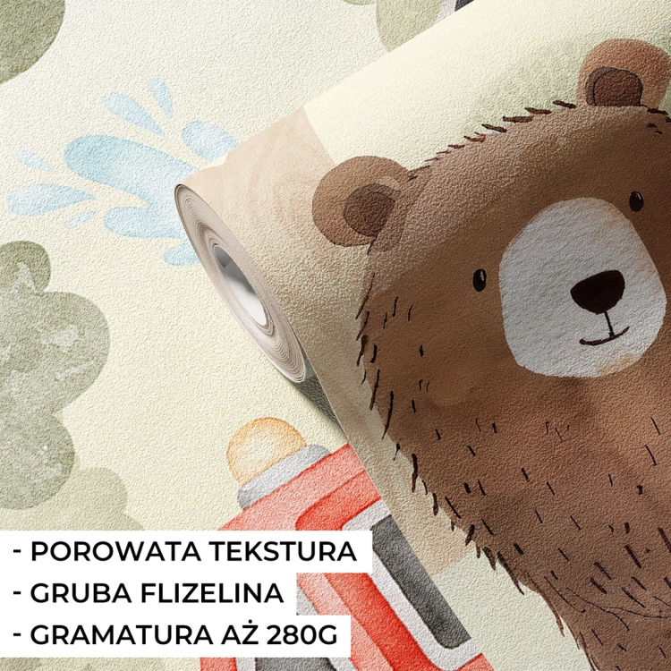 tapeta dla dzieci leśni strażacy / tapeta dla dzieci / pastelowe love