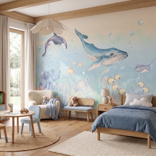 tapeta ocean / tapety dla dzieci / tapety pastelowe love