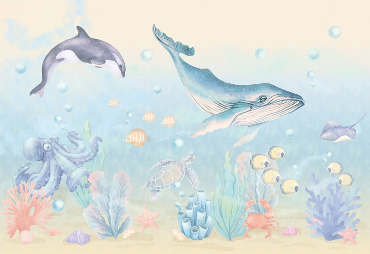 tapeta ocean / tapety dla dzieci / tapety pastelowe love