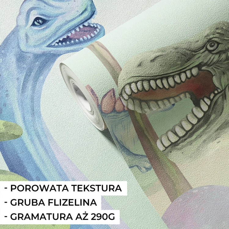 tapeta dinozaury / tapeta dla dzieci świat dinozaurów / tapeta dla dzieci pastelowe love