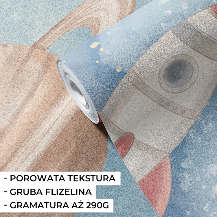 tapeta kosmos / tapeta z astronautą / tapety dla dzieci / tapety pastelowe love
