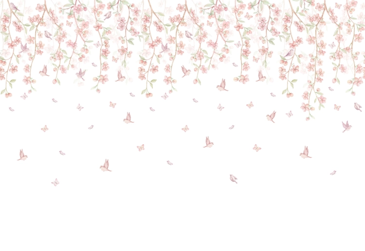 tapeta sakura / tapeta kwiatowa / tapety dla dzieci / tapety pastelowe love