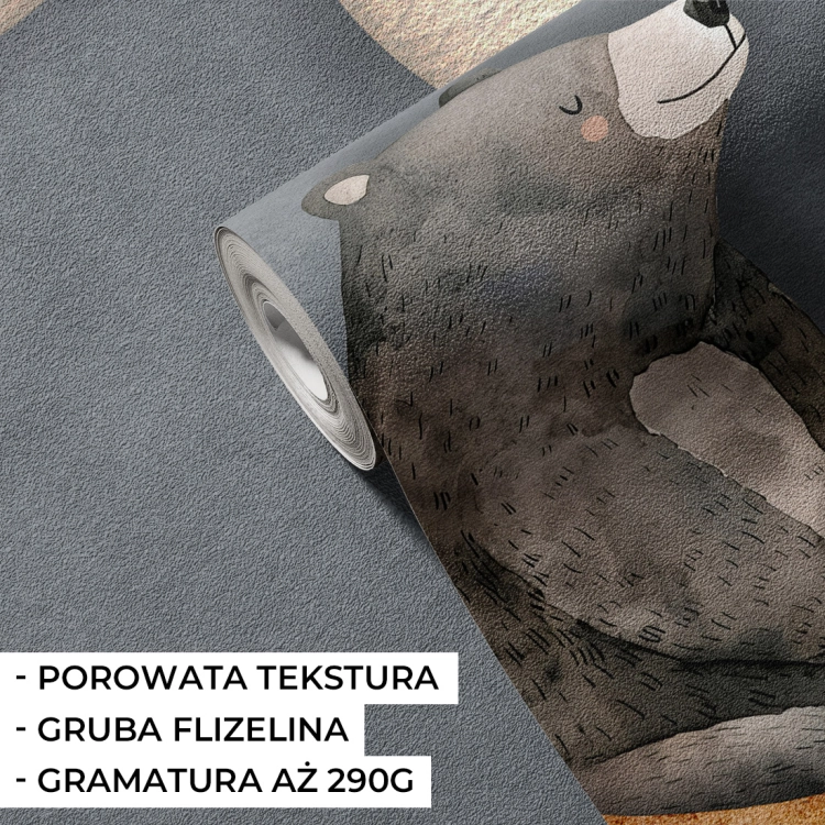 tapeta dla dzieci / tapeta miś na księżycu / tapety pastelowe love