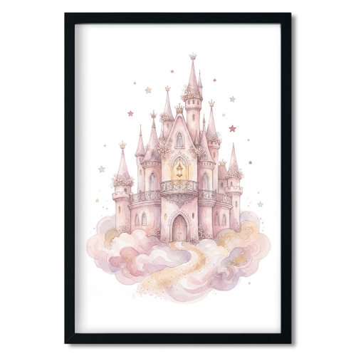 plakat dla dzieci zaczarowany zamek / plakat dla dzieci akwarelą / plakat  dla dzieci / plakat do pokoju dziecka