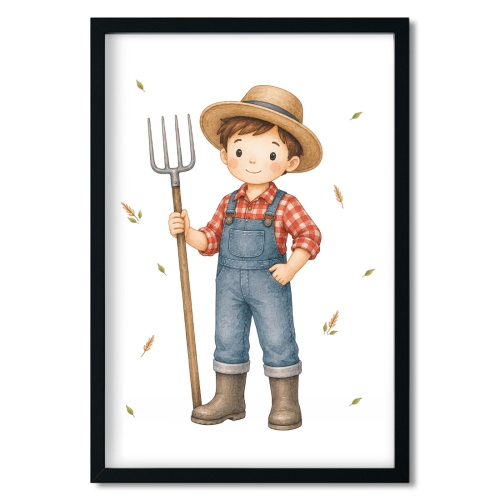 plakat dla dzieci farmer / plakat dla dzieci akwarelą / plakat  dla dzieci / plakat do pokoju dziecka