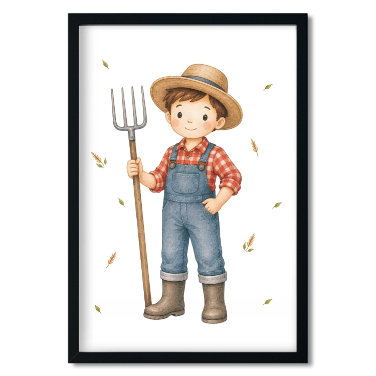 plakat dla dzieci farmer / plakat dla dzieci akwarelą / plakat  dla dzieci / plakat do pokoju dziecka