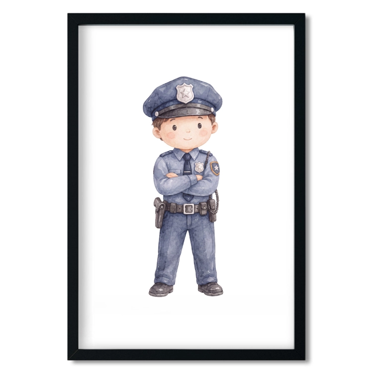 plakat dla dzieci policjant / plakat dla dzieci akwarelą / plakat  dla dzieci / plakat do pokoju dziecka