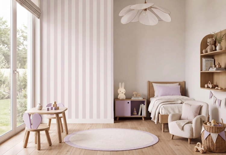 tapeta pasy / tapeta pasy liliowe / tapety dla dzieci / tapety pastelowe love