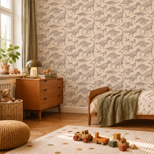 tapeta dinozaury / tapeta z dinozaurami / tapeta dla dzieci / tapeta pastelowe love