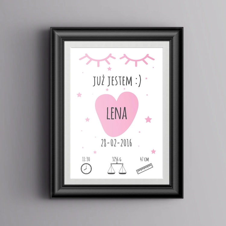 już jestem girls | metryczka. metryczka dla dzieci. dekoracje pokoju