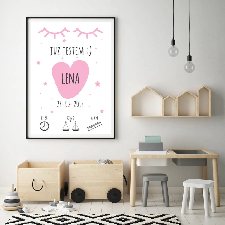 już jestem girls | metryczka. metryczka dla dzieci. dekoracje pokoju
