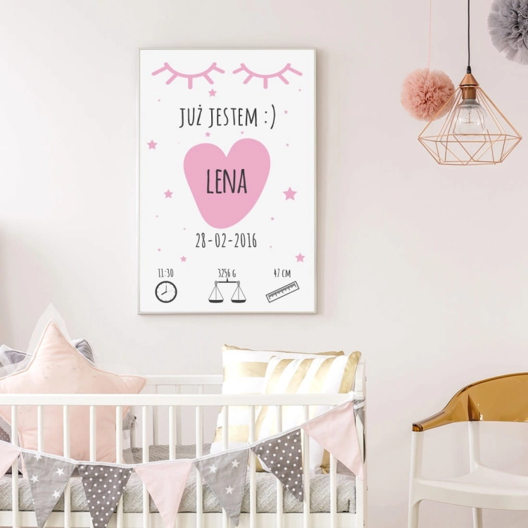 już jestem girls | metryczka. metryczka dla dzieci. dekoracje pokoju