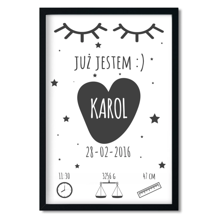 już jestem boys | metryczka. metryczka dla dzieci. dekoracje pokoju