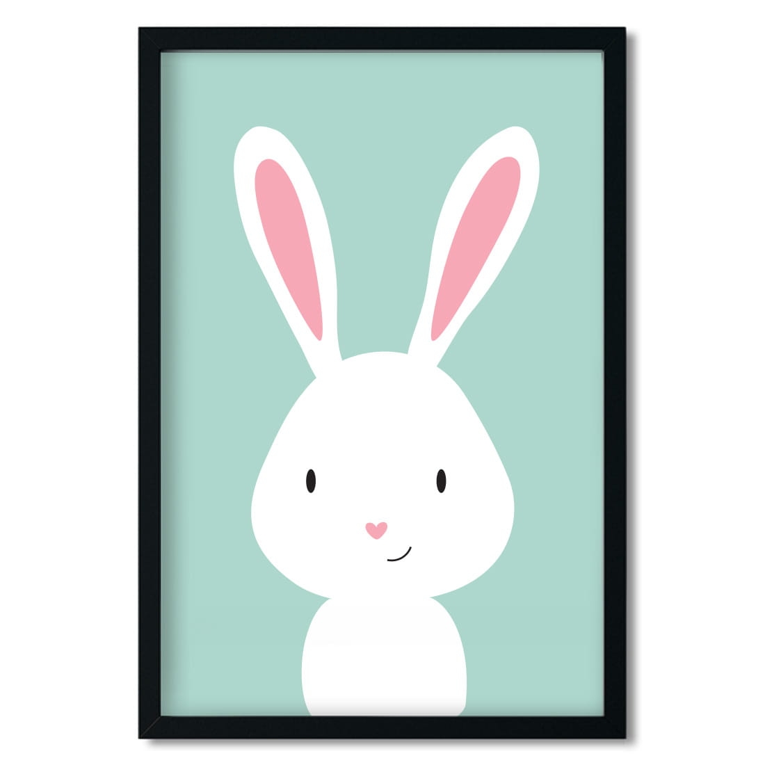 plakat dla dzieci | królik - miętowy
