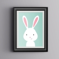 plakat dla dzieci | królik - miętowy