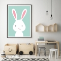 plakat dla dzieci | królik - miętowy