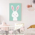 plakat dla dzieci | królik - miętowy