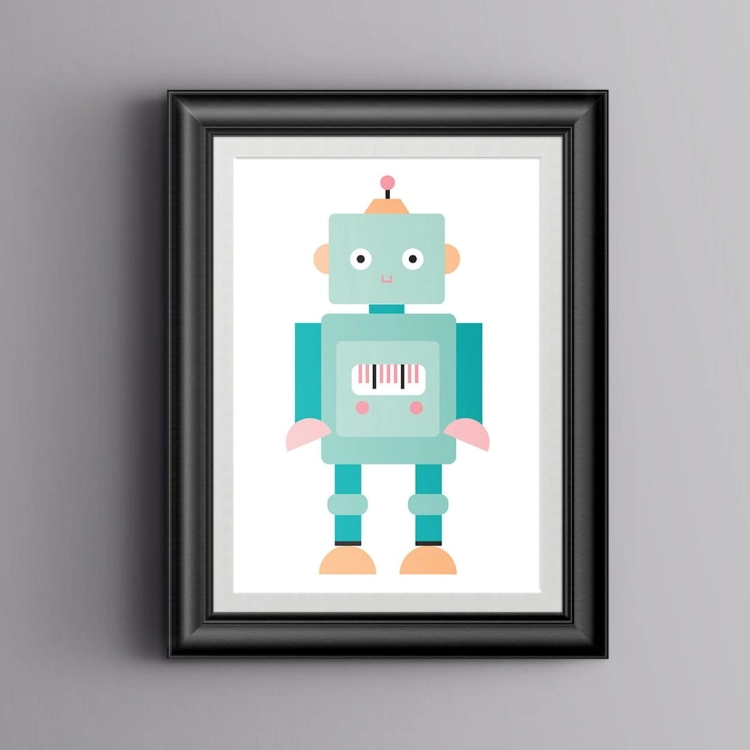 robot | plakat. plakat dla dzieci. dekoracje pokoju
