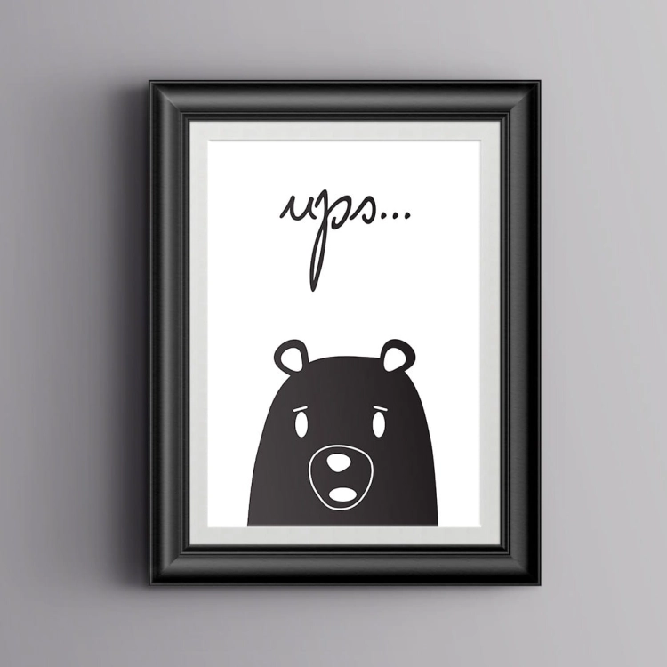 miś ups | plakat. plakat dla dzieci. dekoracje pokoju