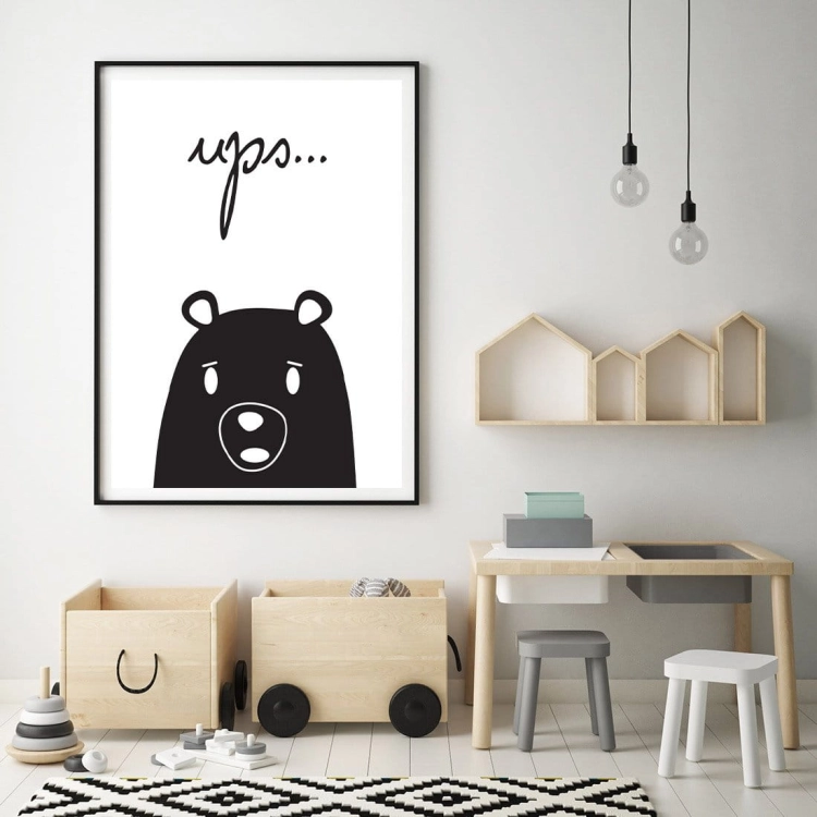 miś ups | plakat. plakat dla dzieci. dekoracje pokoju