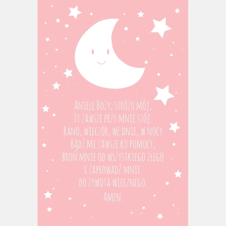 aniele boży - różowy | plakat. plakat dla dzieci. dekoracje pokoju