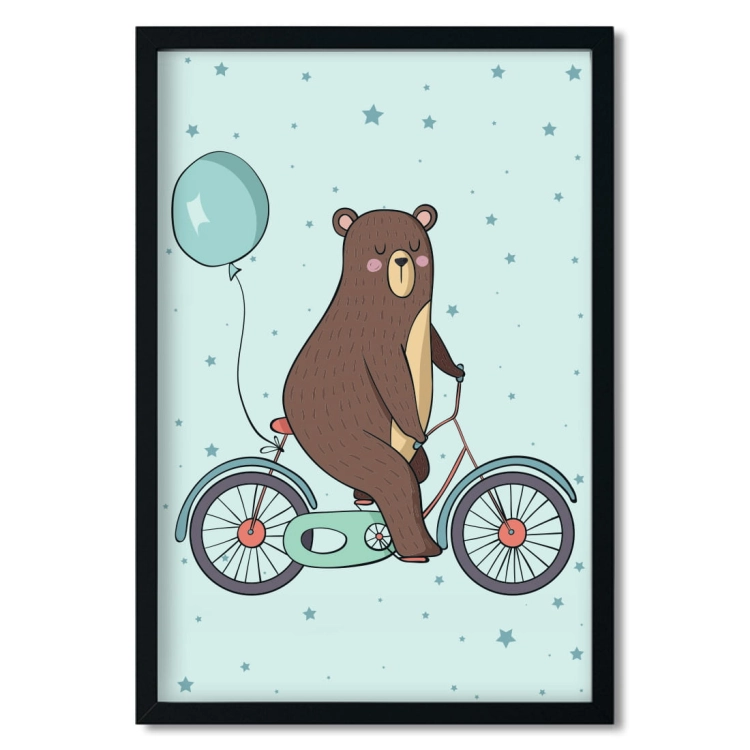 miś rower | plakat. plakat dla dzieci. dekoracje pokoju
