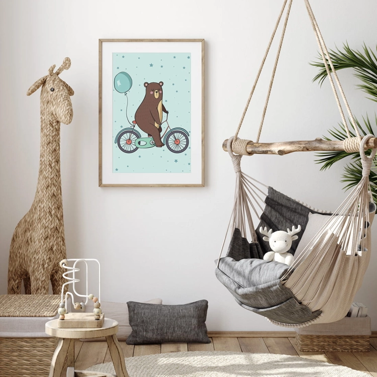 miś rower | plakat. plakat dla dzieci. dekoracje pokoju
