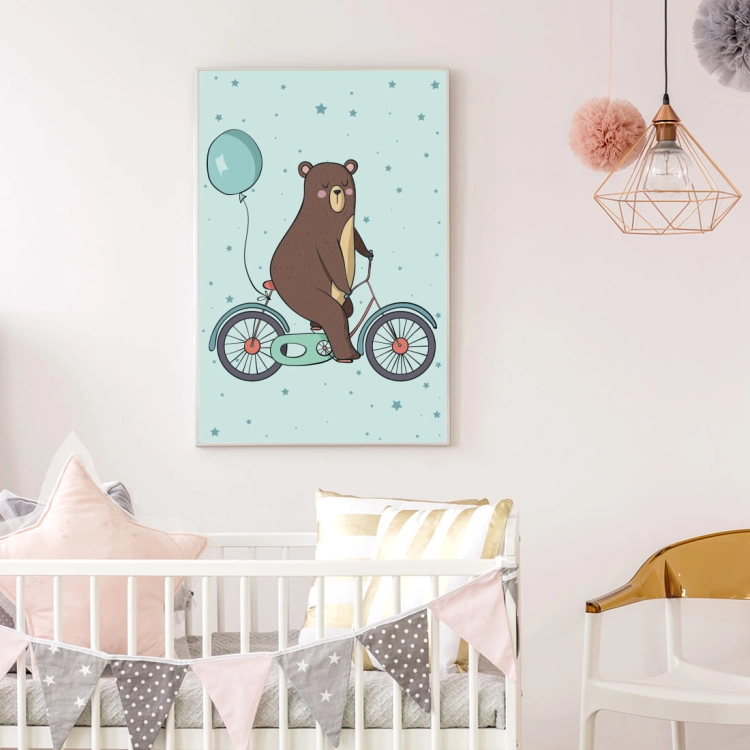 miś rower | plakat. plakat dla dzieci. dekoracje pokoju