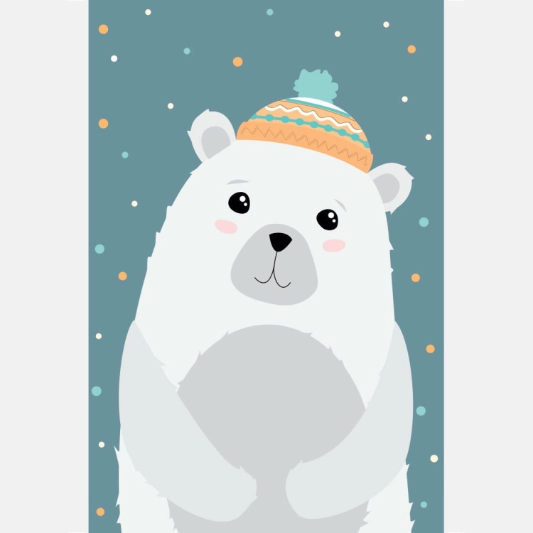 miś polarny | plakat. plakat dla dzieci. dekoracje pokoju