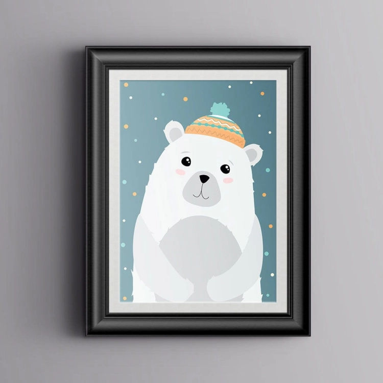 miś polarny | plakat. plakat dla dzieci. dekoracje pokoju