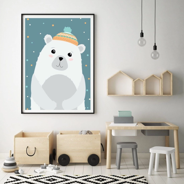 miś polarny | plakat. plakat dla dzieci. dekoracje pokoju