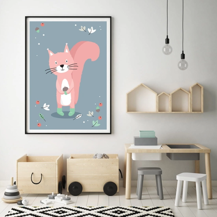 wiewiórka psotka | plakat. plakat dla dzieci. dekoracje pokoju
