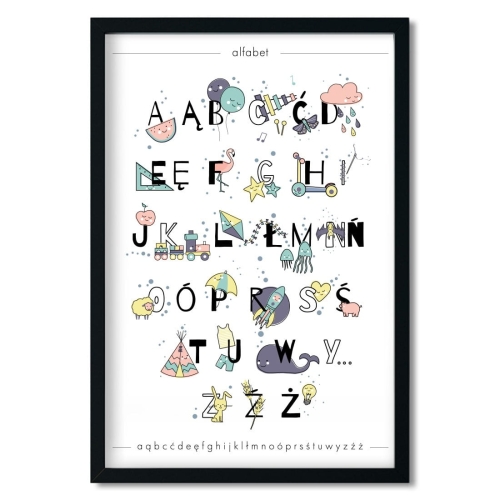 alfabet - pastelowy | plakat. plakat dla dzieci. dekoracje pokoju