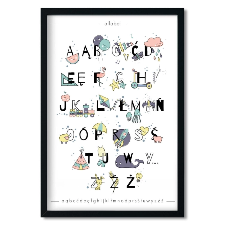 alfabet - pastelowy | plakat. plakat dla dzieci. dekoracje pokoju