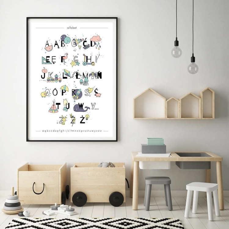 alfabet - pastelowy | plakat. plakat dla dzieci. dekoracje pokoju