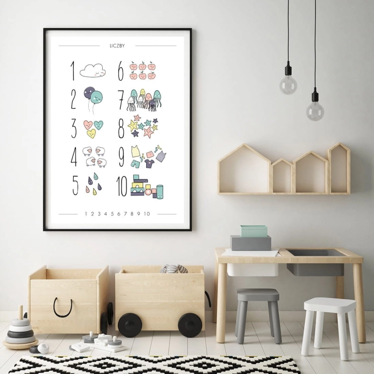 liczby - pastelowe | plakat. plakat dla dzieci. dekoracje pokoju
