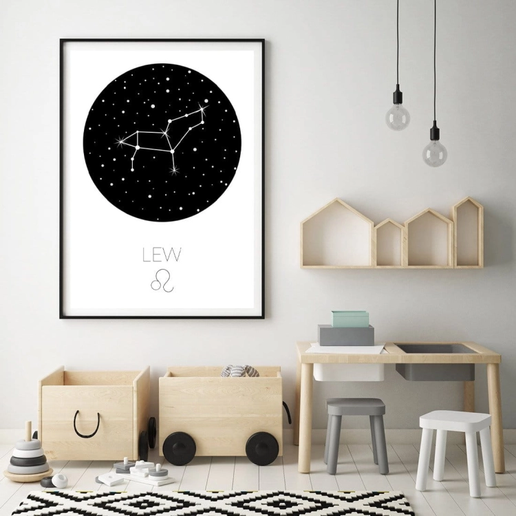zodiak lew | plakat. plakat dla dzieci. dekoracje pokoju