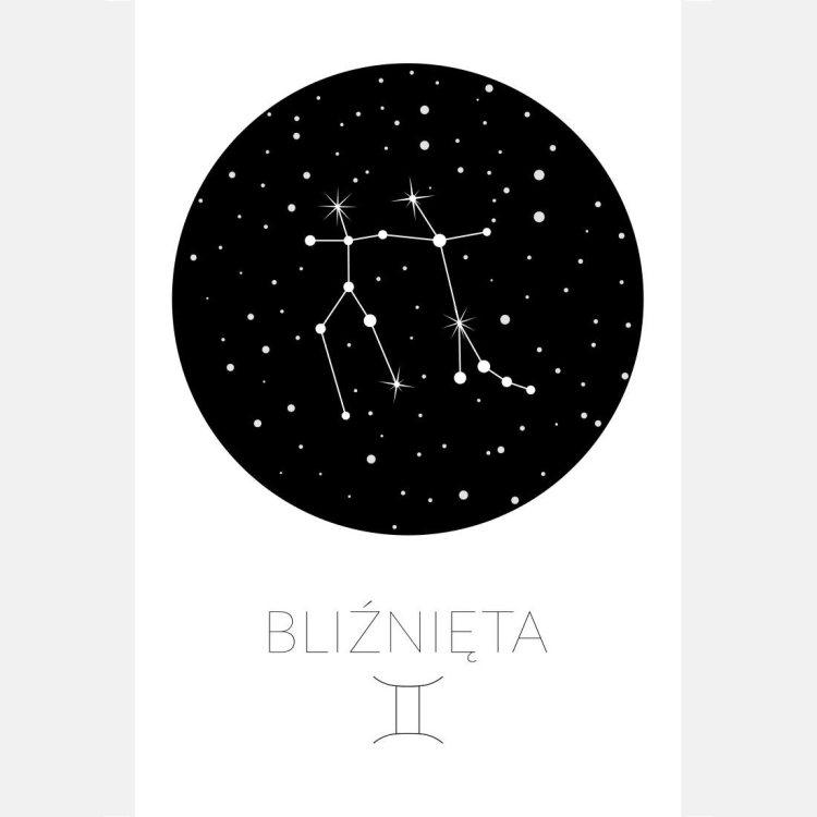 zodiak bliźnięta | plakat. plakat dla dzieci. dekoracje pokoju