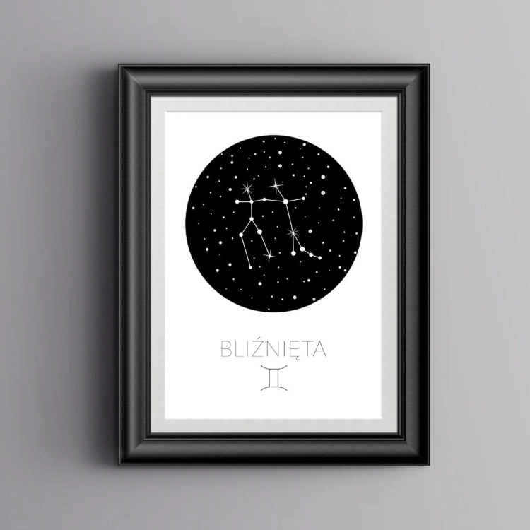 zodiak bliźnięta | plakat. plakat dla dzieci. dekoracje pokoju