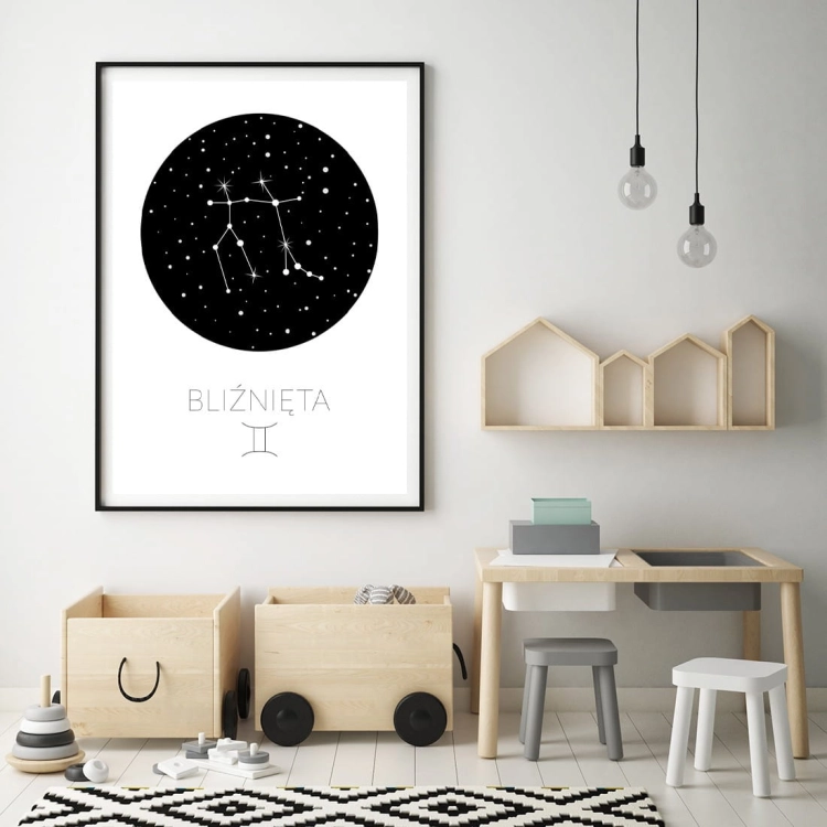 zodiak bliźnięta | plakat. plakat dla dzieci. dekoracje pokoju
