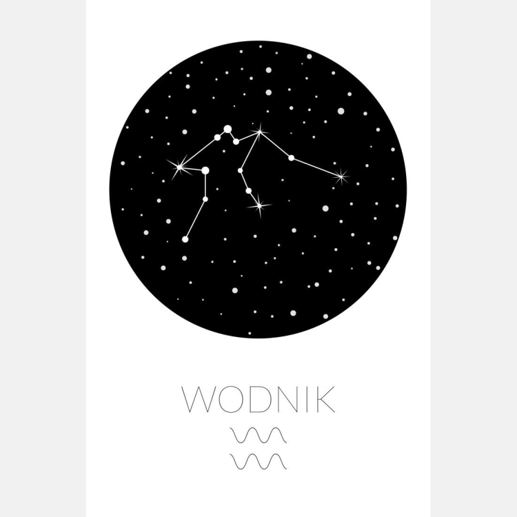 zodiak wodnik | plakat. plakat dla dzieci. dekoracje pokoju