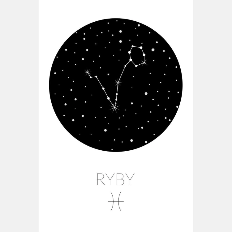 zodiak ryby | plakat. plakat dla dzieci. dekoracje pokoju