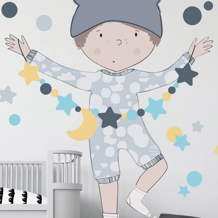 teo niebieski | naklejka. naklejka dla dzieci. dekoracje pokoju