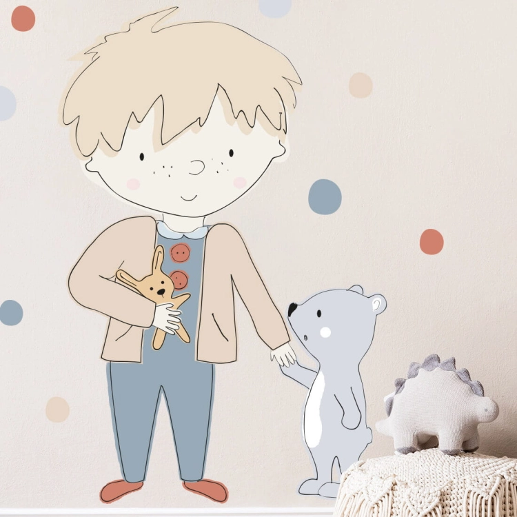 teddy szary | naklejka. naklejka dla dzieci. dekoracje pokoju